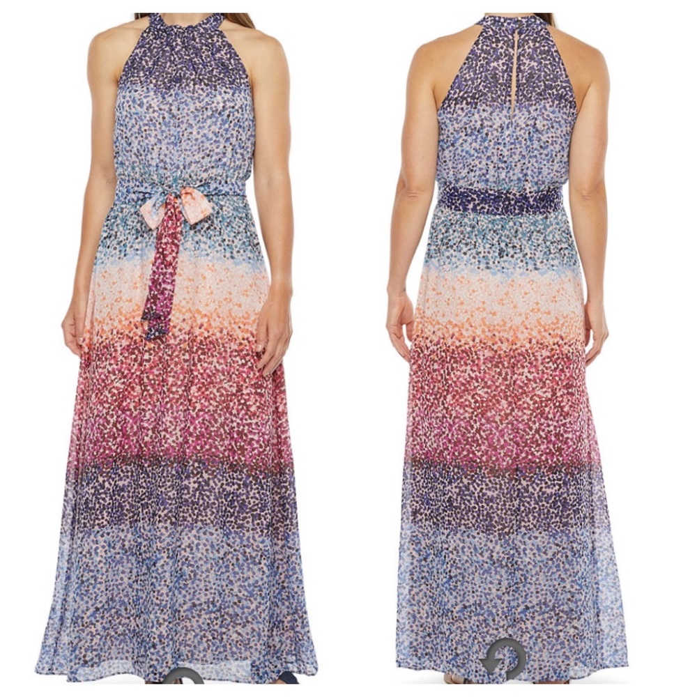 Multi-Color Halter Maxi Dress